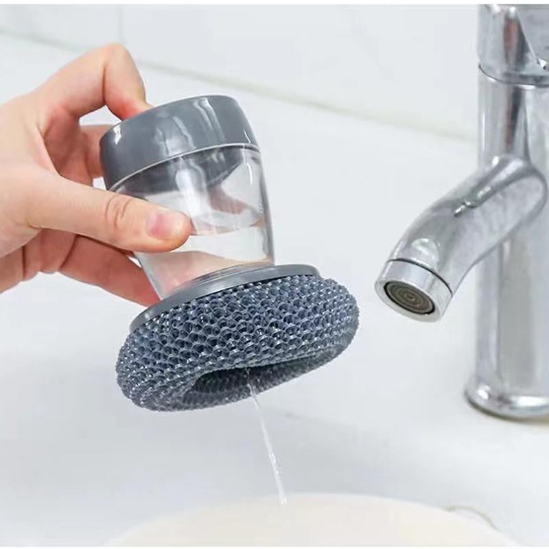 Horuvera - Cepillo para platos de cocina con dispensador de jabón - antibacteriano y resistente al moho