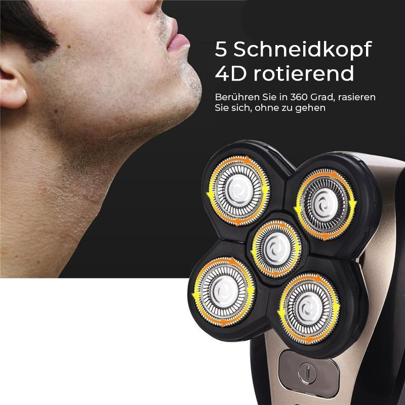 Gluschwein - Wiederaufladbarer 5-in-1-4D-Rotationsrasierer für Herren