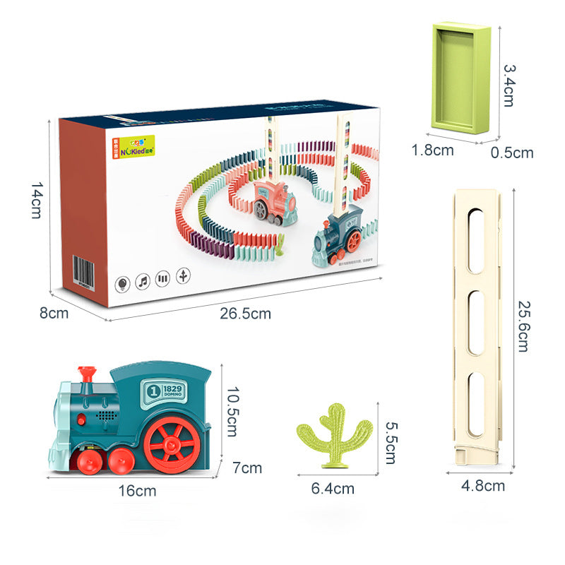 Gluschwein - Domino-Zug-Baustein-Set, das Baustein-Spielzeug zusammenbaut