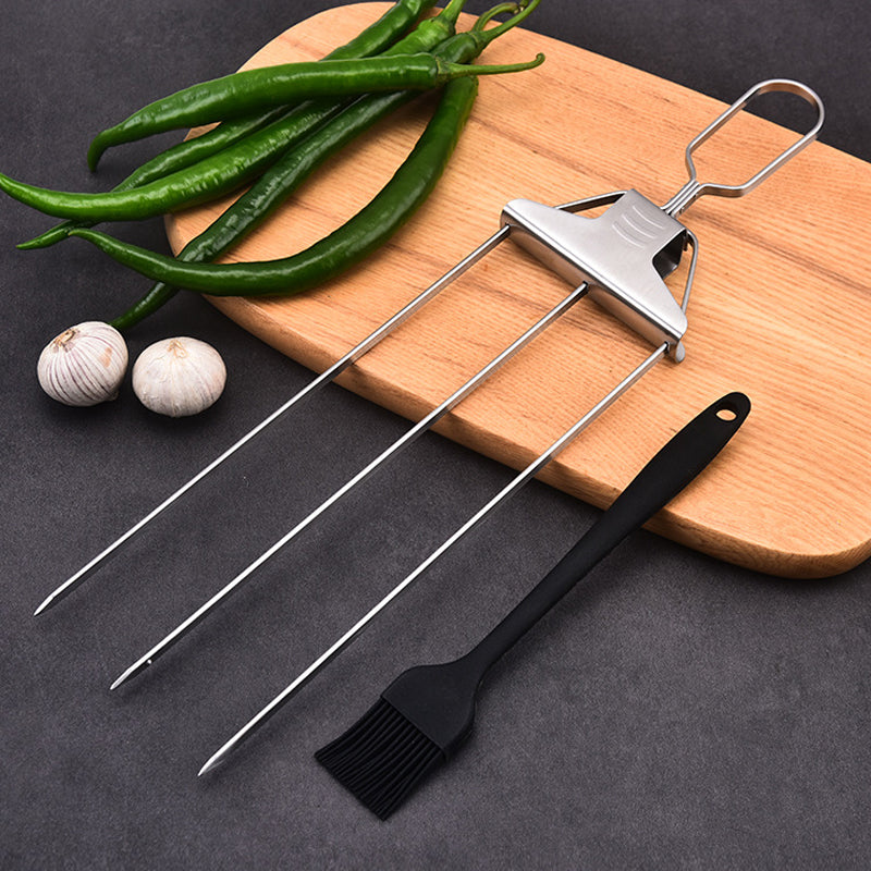 Gluschwein - Halbautomatische Grillgabel aus Edelstahl