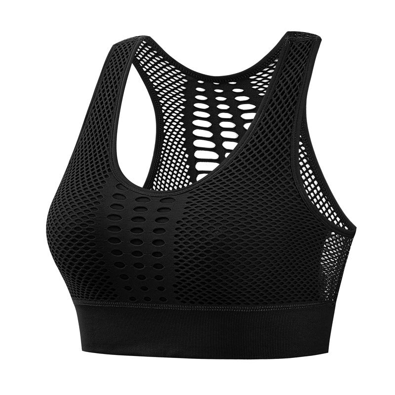 Gluschwein - Atmungsaktive Mesh-Sport-BH Schwarz