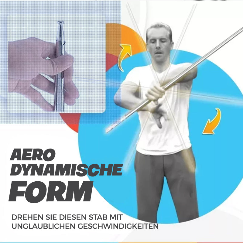 Gluschwein - Tragbarer Metallstab für Selbstverteidigung und Zauberkunst Silber