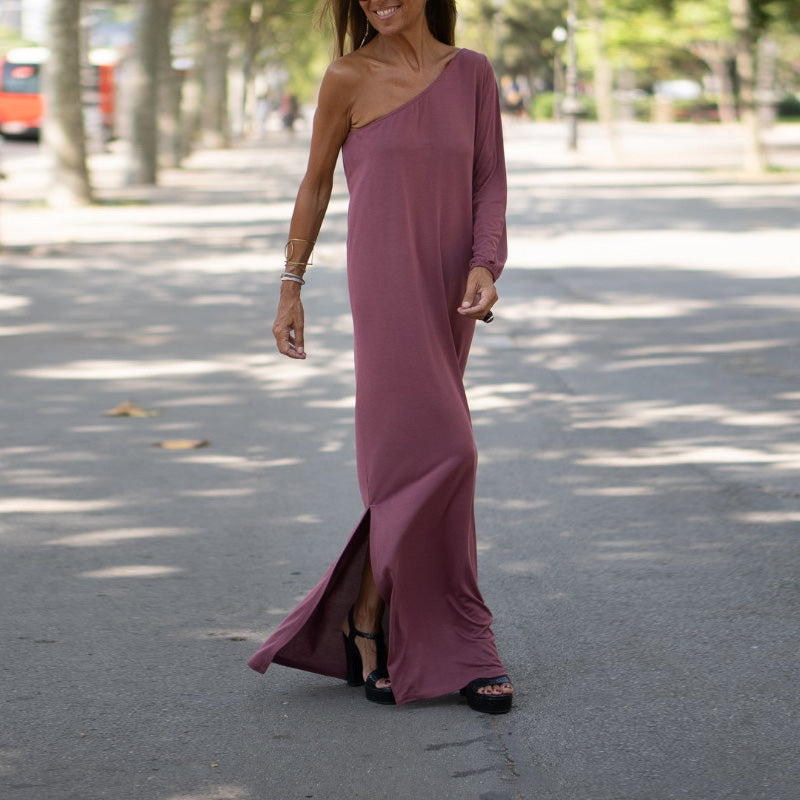 Gluschwein - Damen Freizeitkleid Langes Kleid rosa