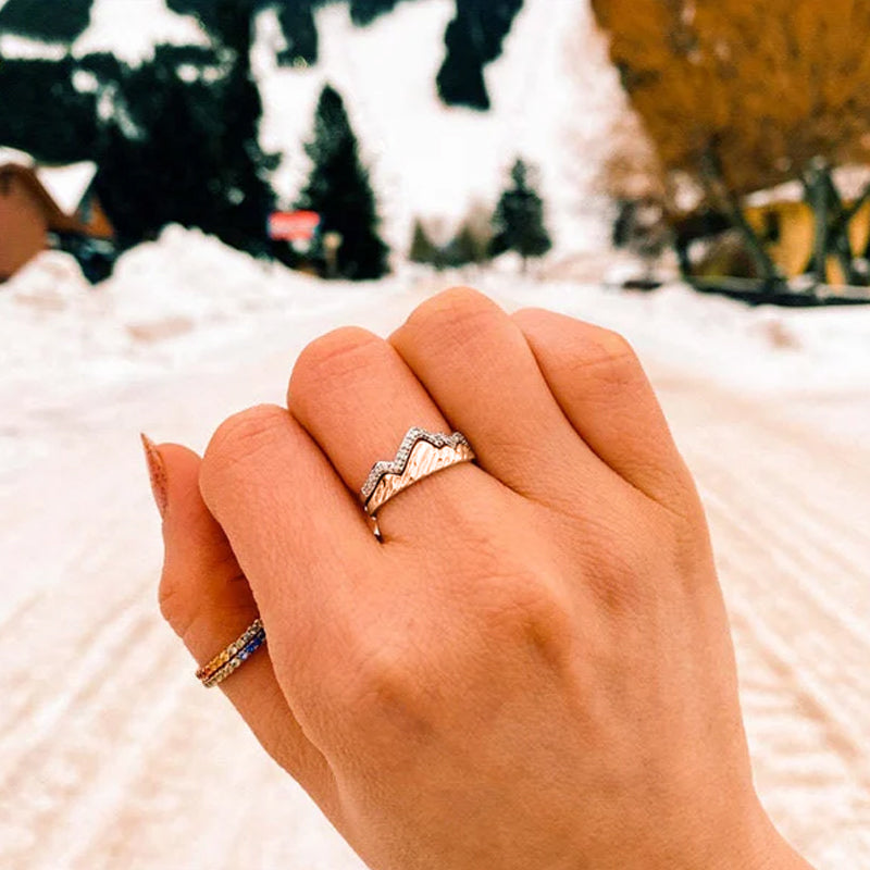 Gluschwein - Two Tone Wavy Double Layer Ring