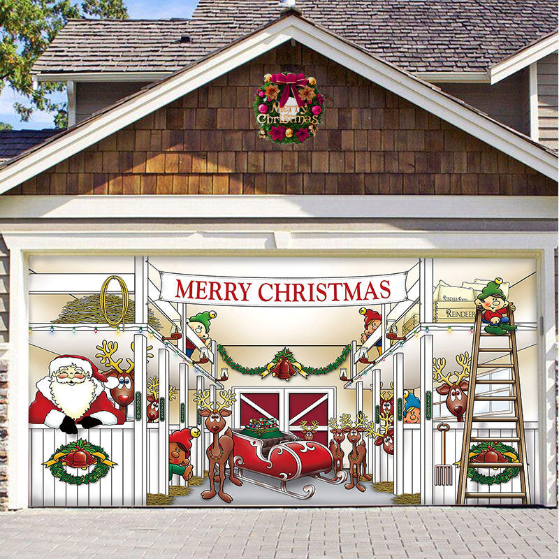 Gluschwein - 🎅🏻Schnee Garagentor Fahne Ornament🎄 Innenausstattung#1 200*150cm