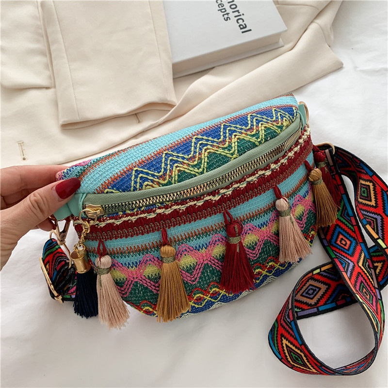 Gluschwein - Farbenfrohe Gewebte Taillen-/Schultertasche