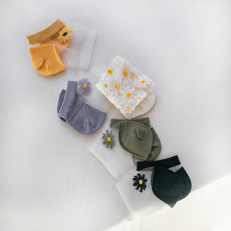 Gluschwein - Durchscheinende Gänseblümchensocken