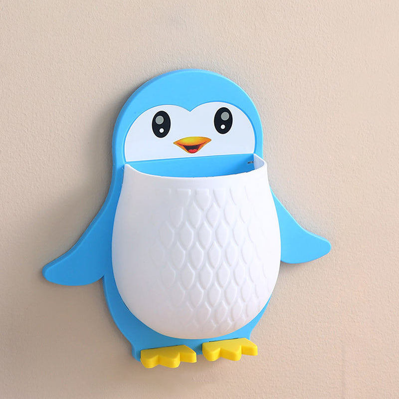 Gluschwein - Penguin Shape Wall Mount Phone Holder Blue