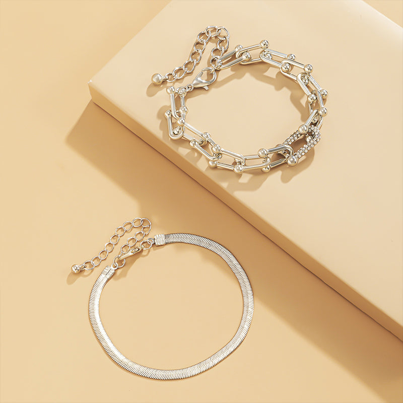 Gluschwein - Minimalistisches Schlangenknochen-Metallarmband