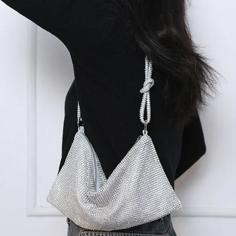 Gluschwein - Luxuriöses Design Handtasche mit glänzenden Strasssteinen