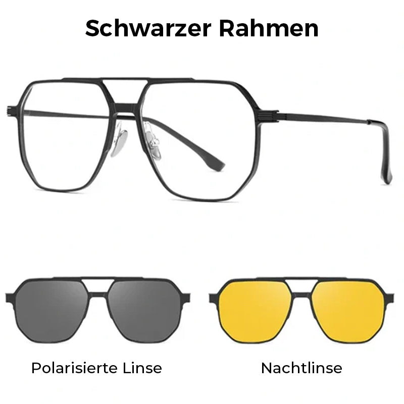 Gluschwein - Magnetisch polarisierte 3-in-1-Sonnenbrille
