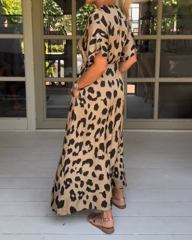 Gluschwein - Ruth - Kleid mit Leopardenmuster und zwei Taschen