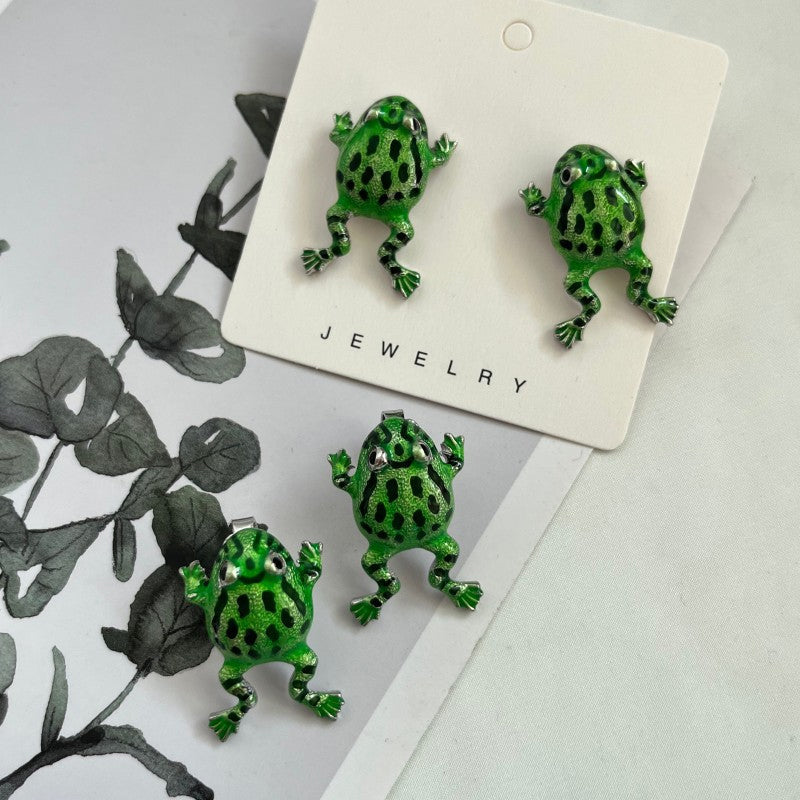 Gluschwein - Kreativer Frosch-Ohrring-Clip