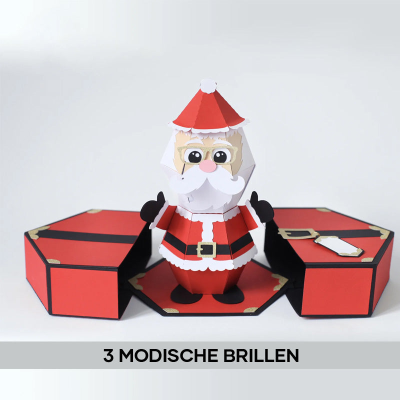 Carte de boîte pop-up 3D pour farces du Père Noël