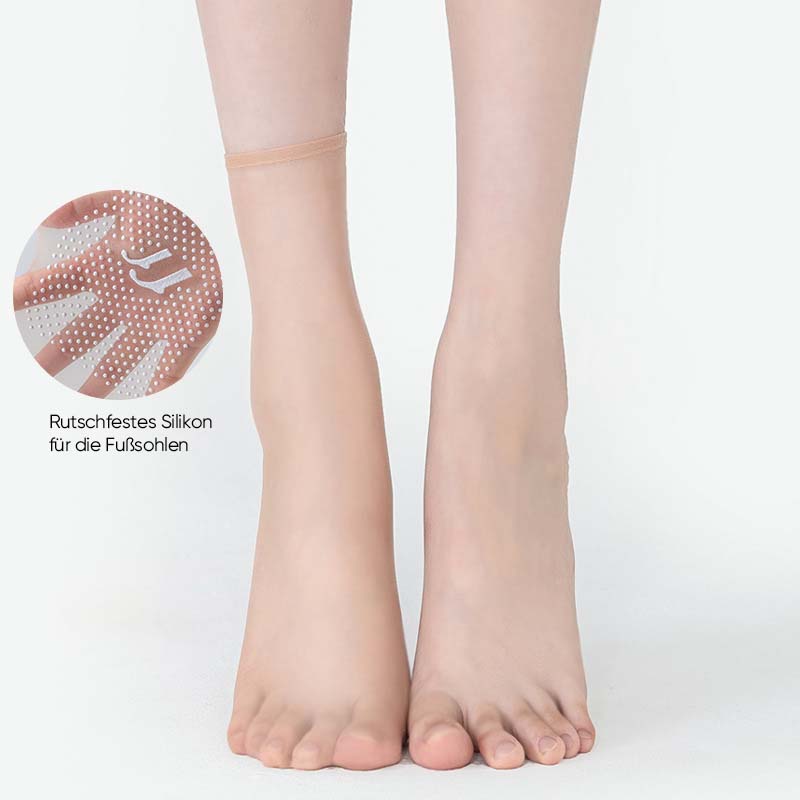 Gluschwein - Unsichtbare, rutschfeste Kristallseidensocken für Frühling und Sommer