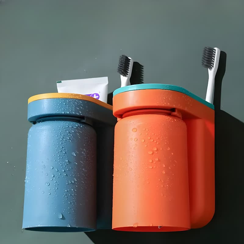 BrushCup - Porte-brosse à dents mural – rangement ordonné et sans stress