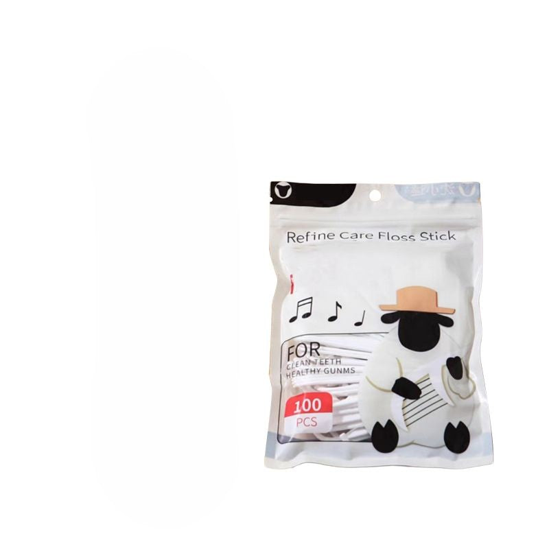 Gluschwein - Tragbarer Zahnseidespender Weiss Packung Zahnseide (100 Stück)