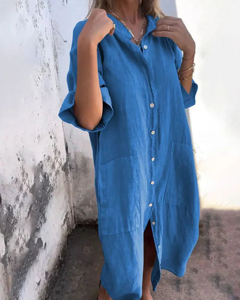Aguilera – Elegante vestido camisero con botones
