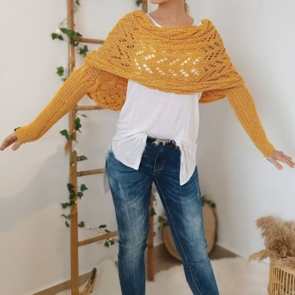 Reinhilde – Doppelten Ärmeln Shawl Schal