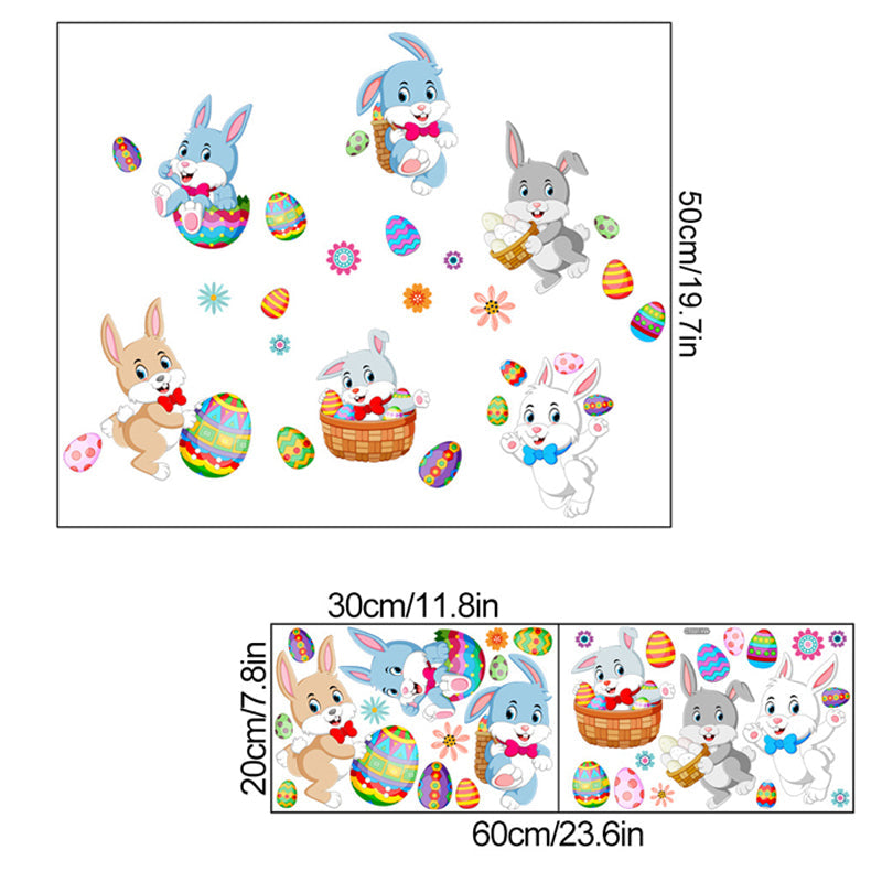 Gluschwein - Ostern Häschen-Ei-Wandaufkleber, 2 Blatt