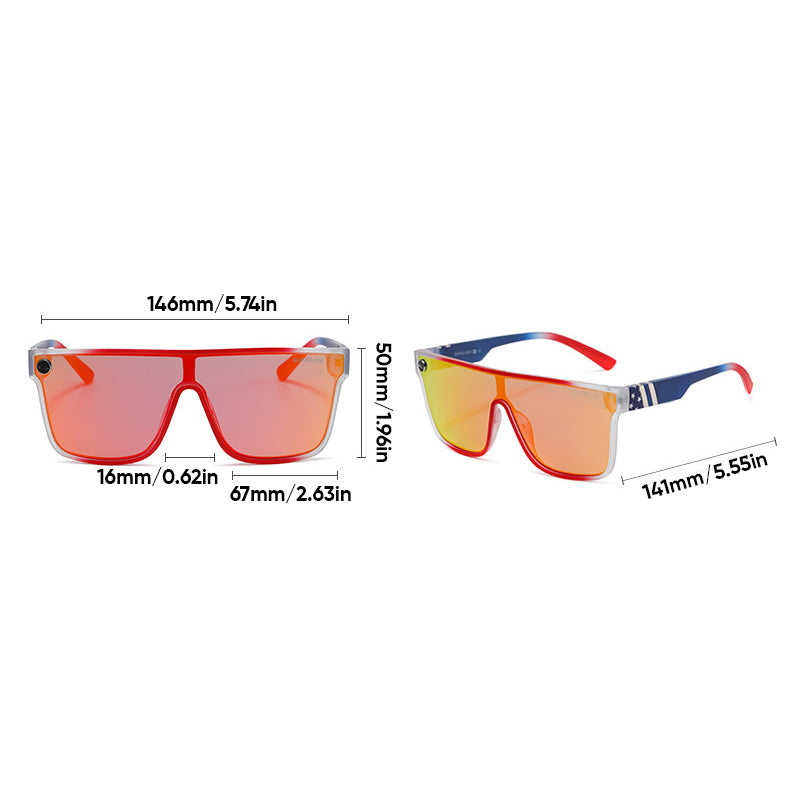 Gluschwein - Sonnenbrille mit flachem Oberteil und Schildpatt-Muster