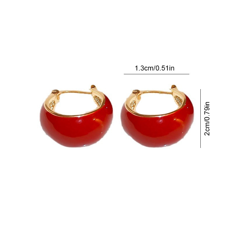 Gluschwein - Painted Ear Hoops Pair