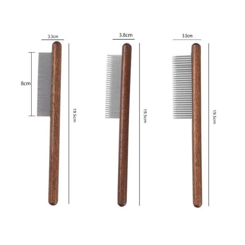 Gluschwein - Pet Knot Comb with Wooden Handle
