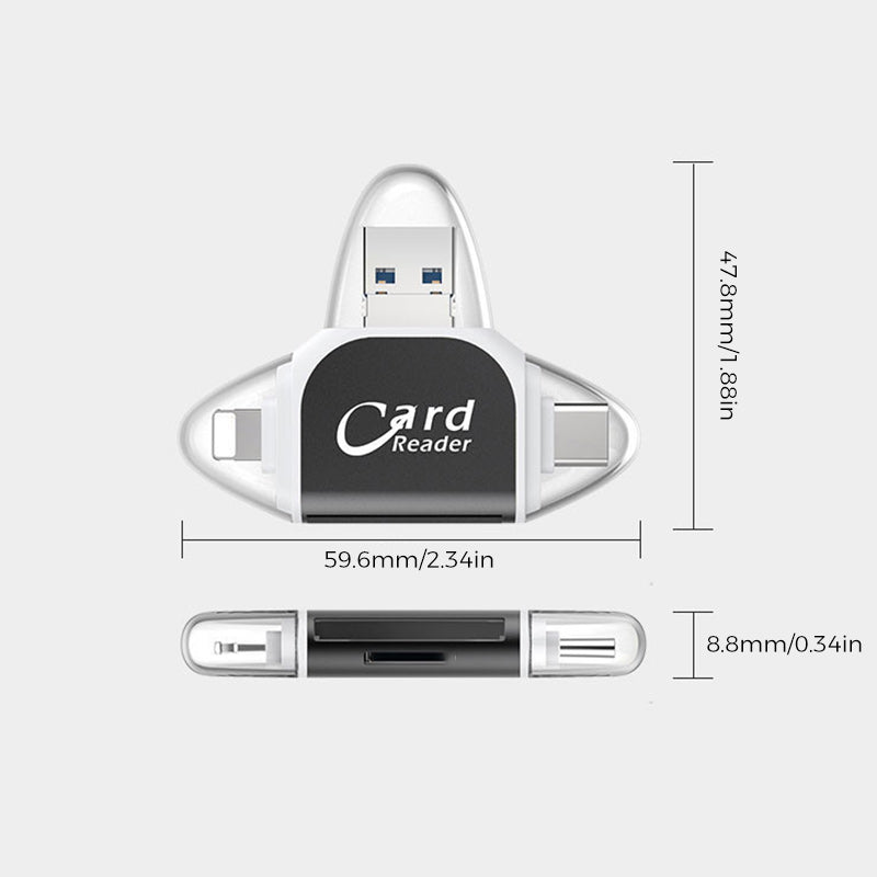 Gluschwein - 4-in-1-Universal-SD-TF-Kartenleser mit mehreren Anschlüssen