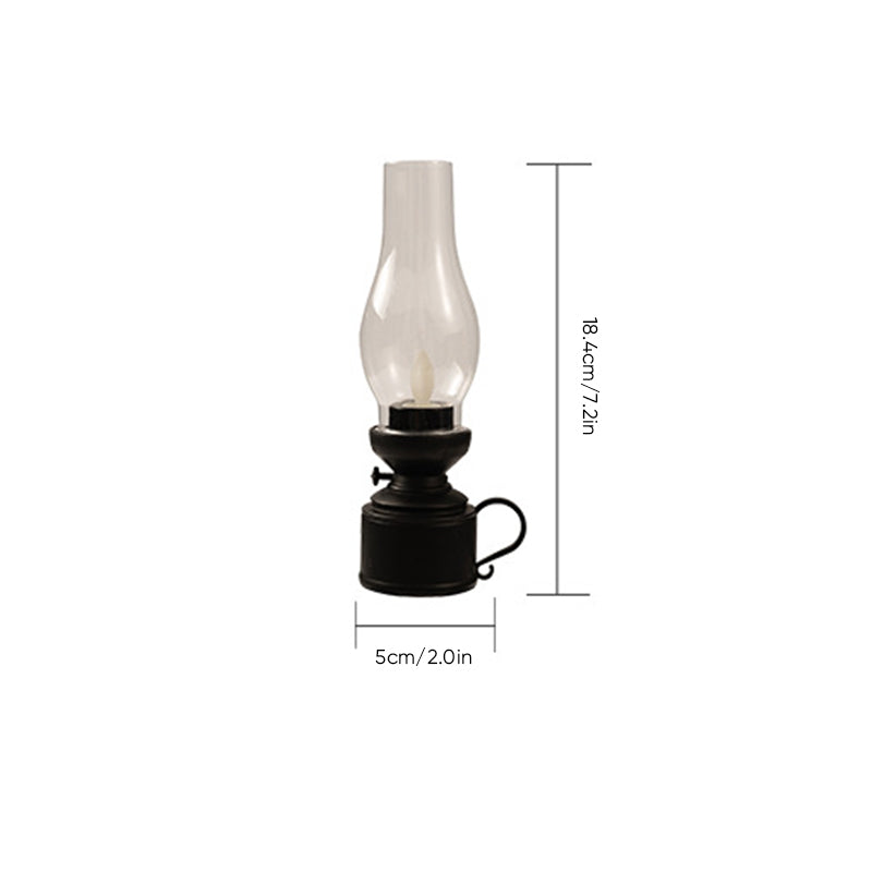 Décoration de Noël de style rétro avec lampe à pétrole électronique lumineuse