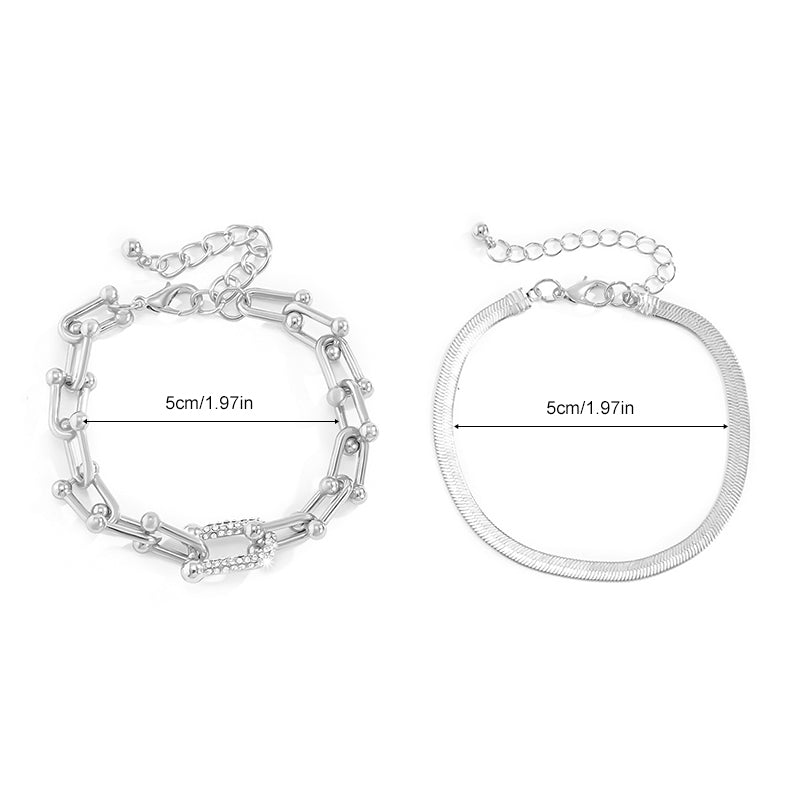 Gluschwein - Minimalistisches Schlangenknochen-Metallarmband
