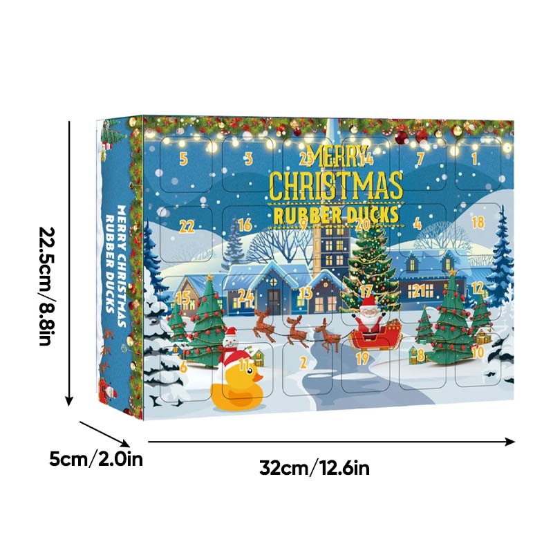 Calendrier de l'Avent de Noël 24 pièces avec canards en caoutchouc