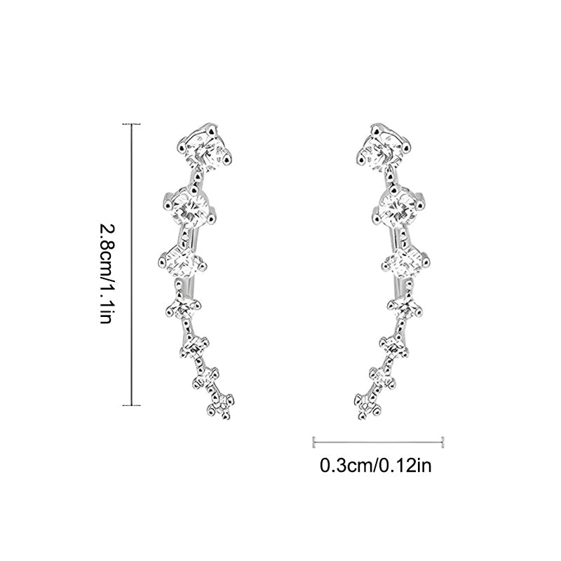 Gluschwein - Ohrstecker mit sieben Sternen und Diamanten