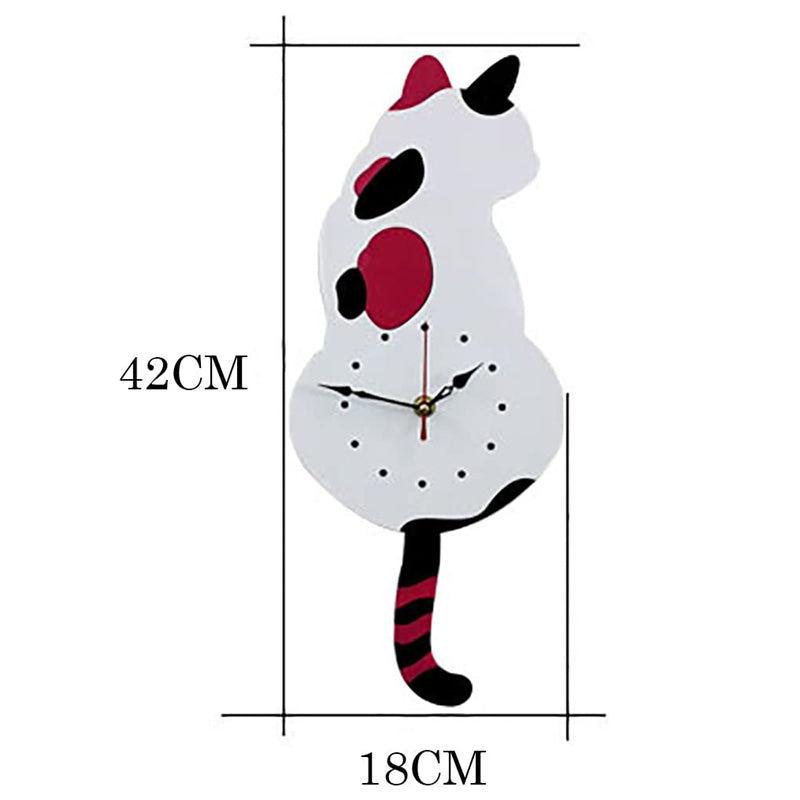 Gluschwein - Wanduhr mit wedelndem Schwanz der nordischen Katze
