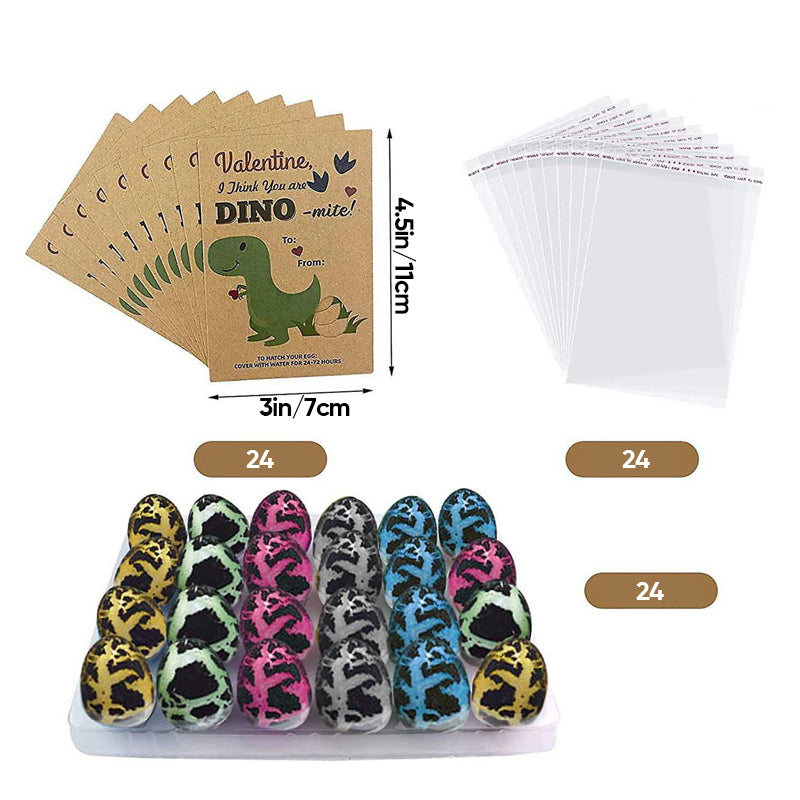 Gluschwein - 2024 Osterkarten mit Dinosaurier-Eiern 24 Stück/Set