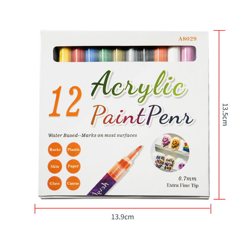 Gluschwein - Ultradünner, gebogener Maniküre-Marker in 12 Farben