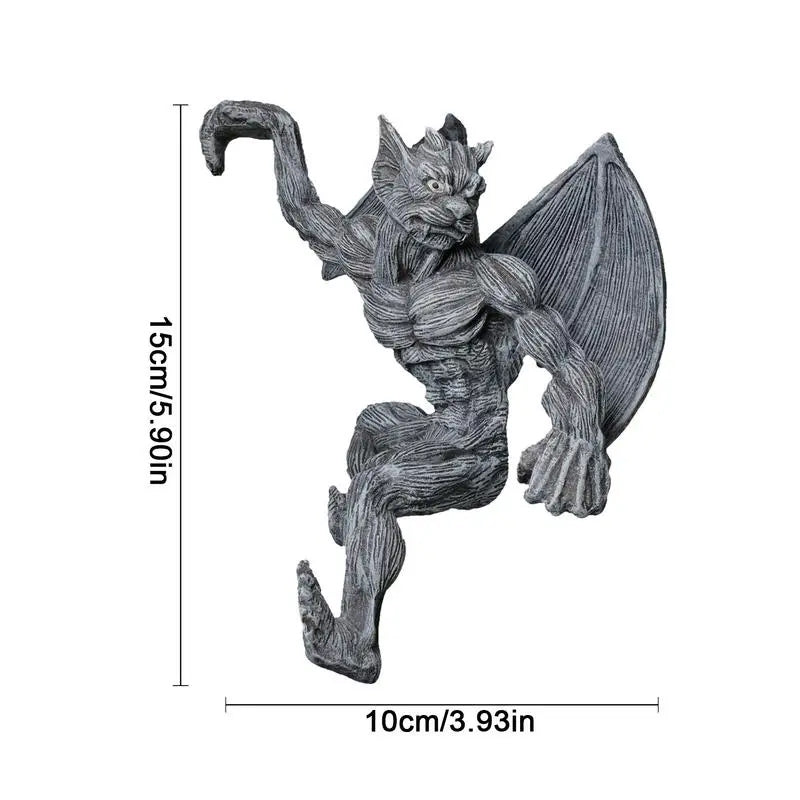 Gluschwein - Drachengeflügelter Gargoyle-Zaunaufhänger