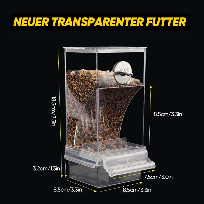 Gluschwein - Automatischer auslaufsicherer transparenter Vogelfutterspender