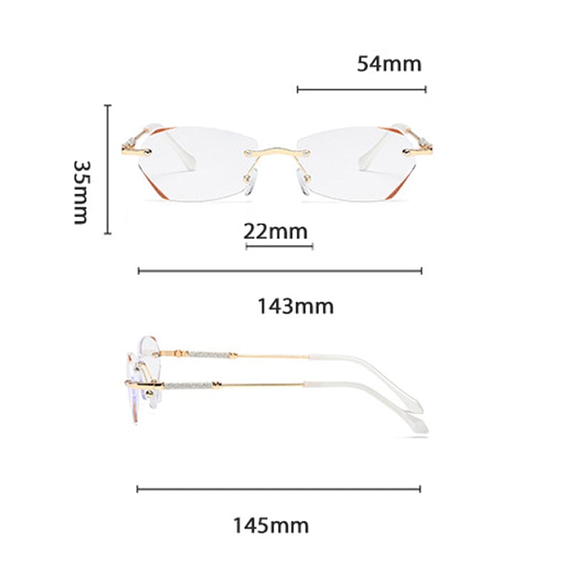 Gluschwein - Modische randlose Anti-Blaulicht Lesebrille
