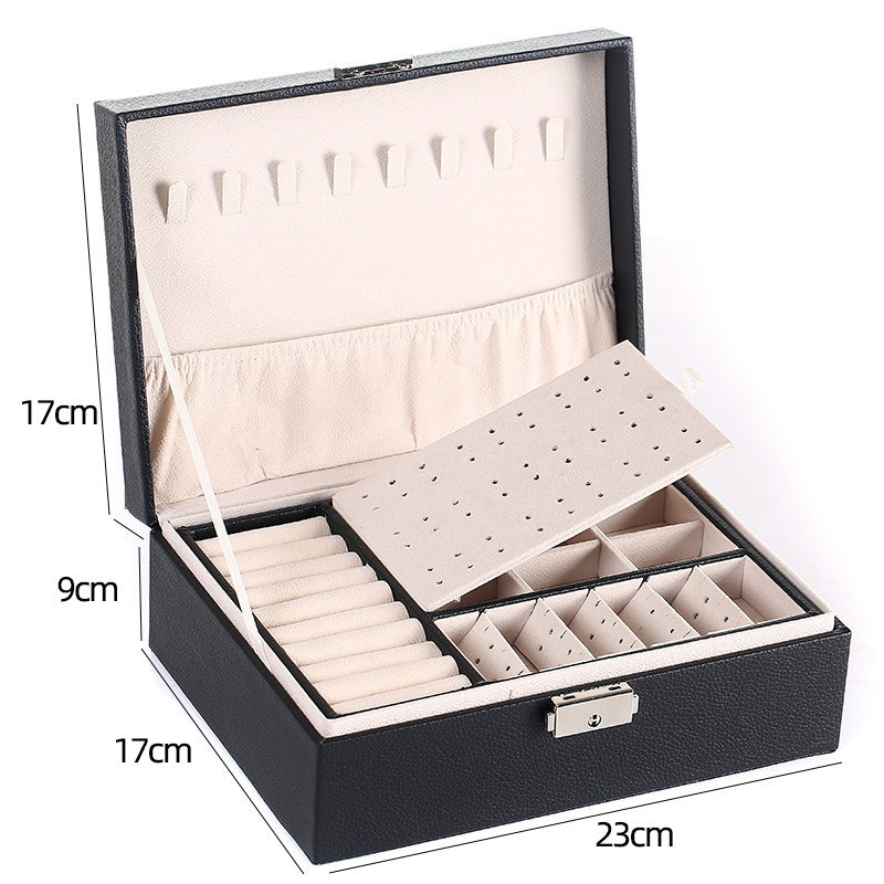 Gluschwein - Leder-Schmuckkästchen mit Schloss, Aufbewahrungsbox-Organizer