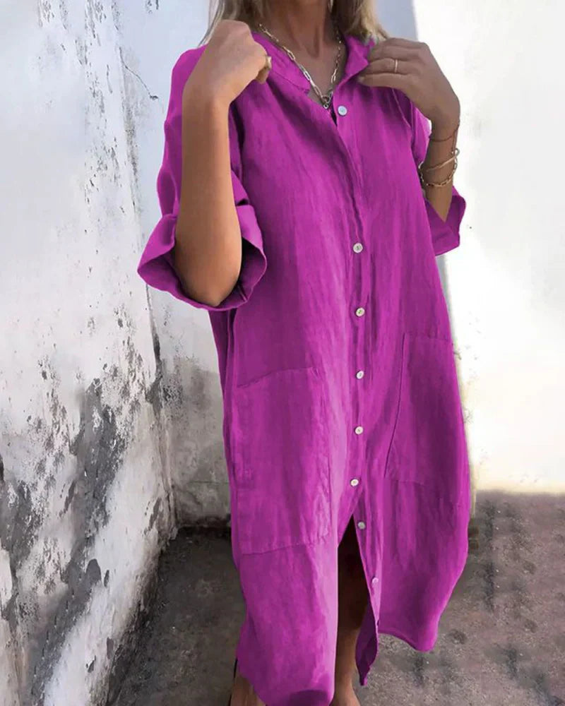 Aguilera – Elegante vestido camisero con botones