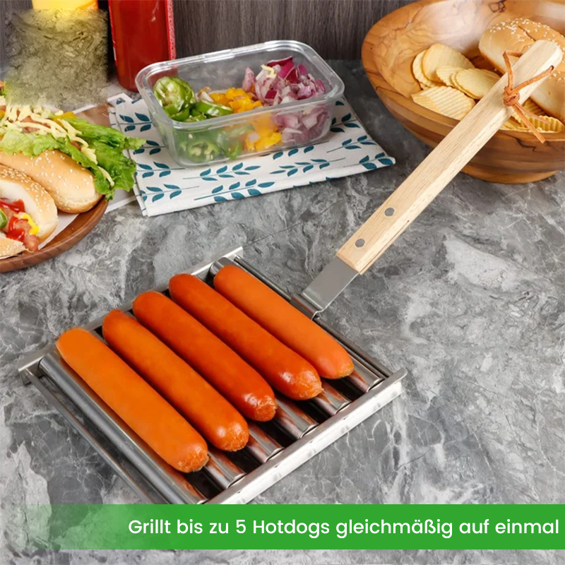 Gluschwein - Hotdog Roller Wurstbrötchenständer aus Edelstahl