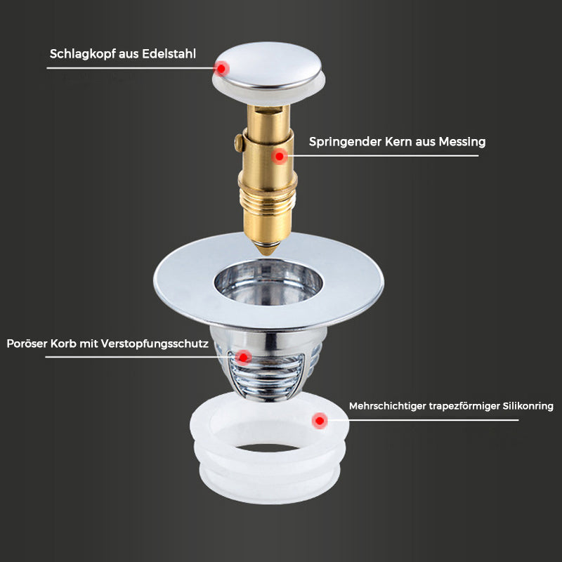 Gluschwein - Universeller Abflussfilter aus Edelstahl für Waschbecken