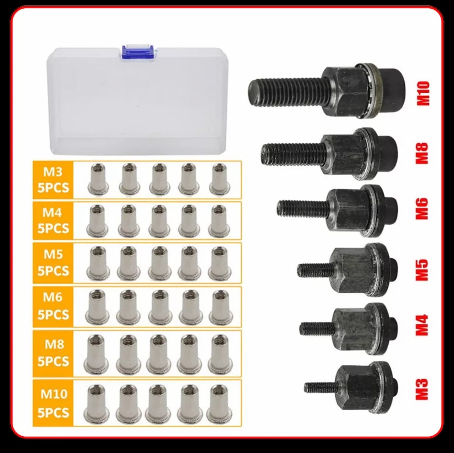 Écrous à riveter - lot de 30