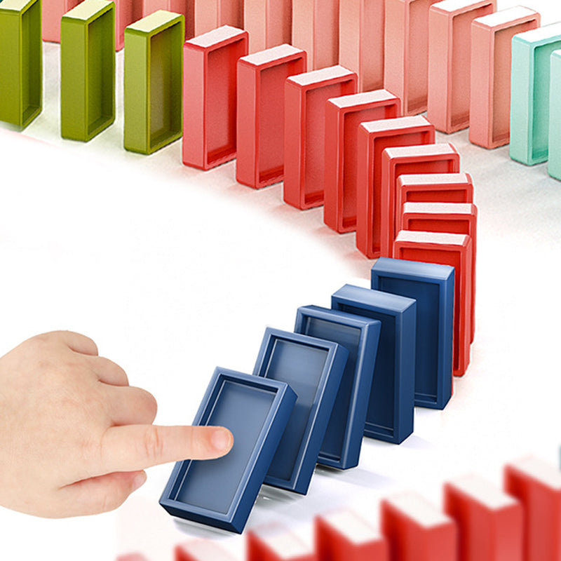 Gluschwein - Domino-Zug-Baustein-Set, das Baustein-Spielzeug zusammenbaut