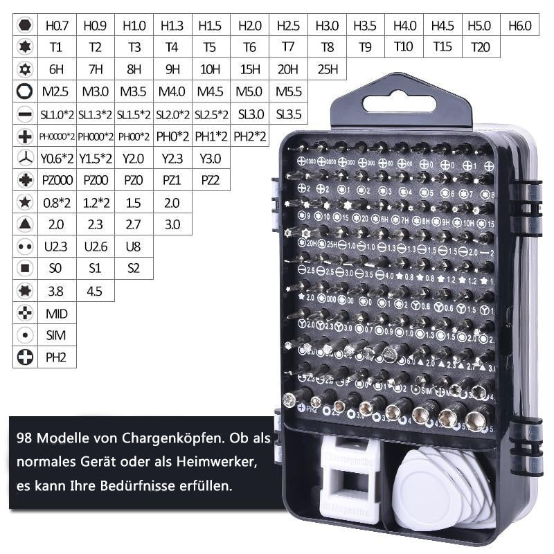 Gluschwein - Multifunktionales 115 in 1 Schraubendreher-Set