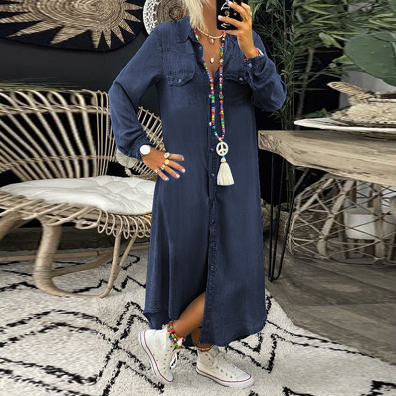 Gluschwein - Sasha - Elegantes Kleid aus Denim Marineblau