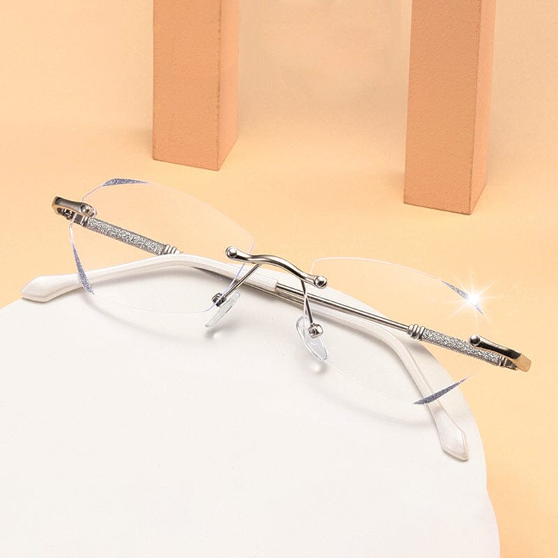 Gluschwein - Modische randlose Anti-Blaulicht Lesebrille