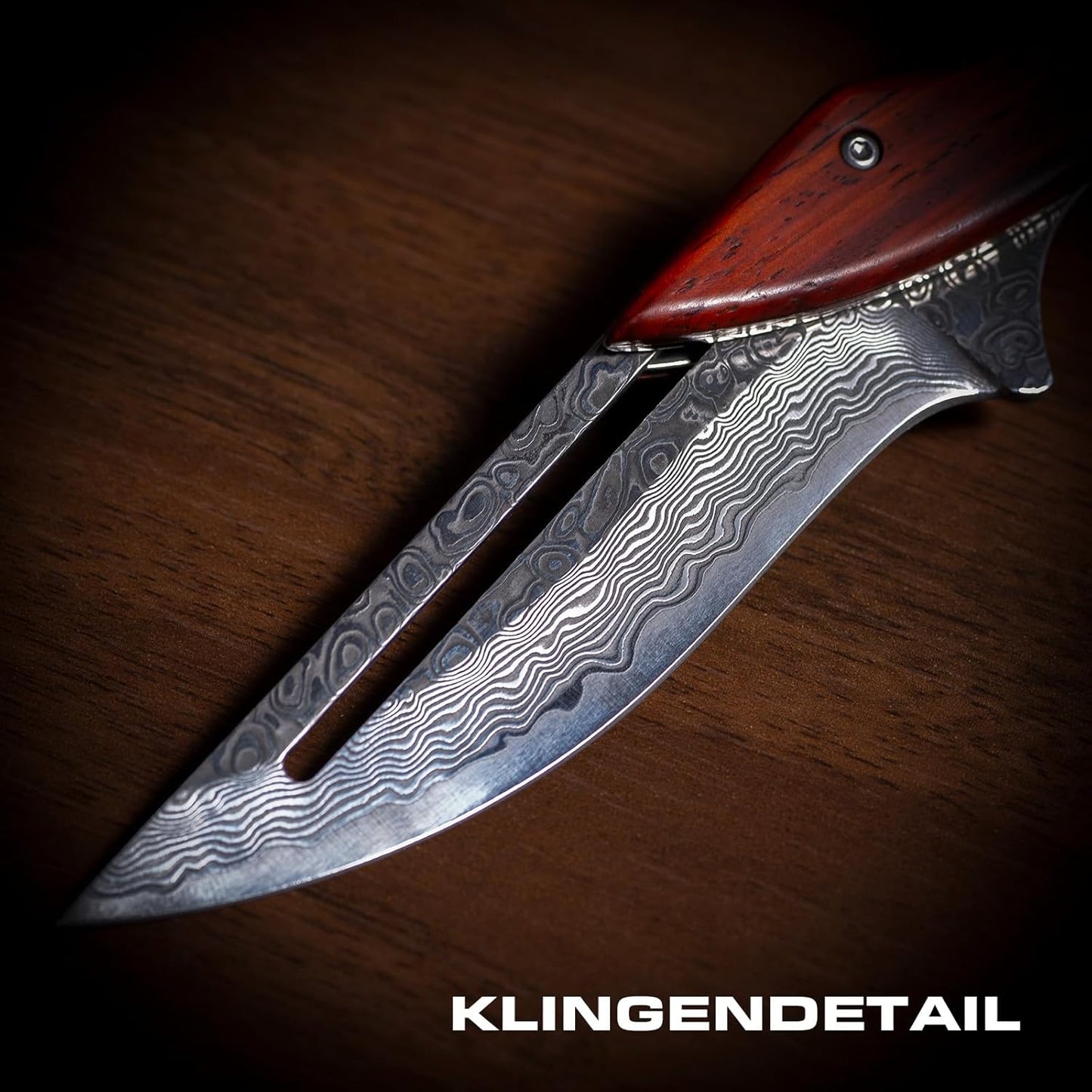 DamaBlade - Couteau pliant en acier Damas forgé à la main