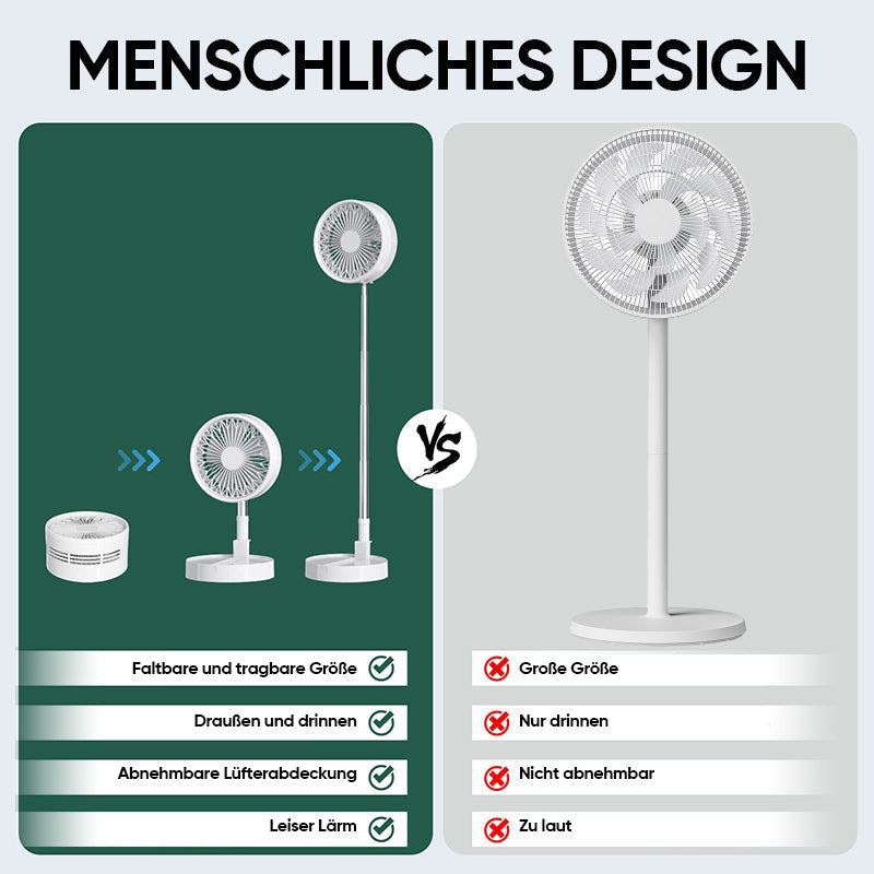Gluschwein - Tragbarer wiederaufladbarer faltbarer Teleskop-Bodenventilator