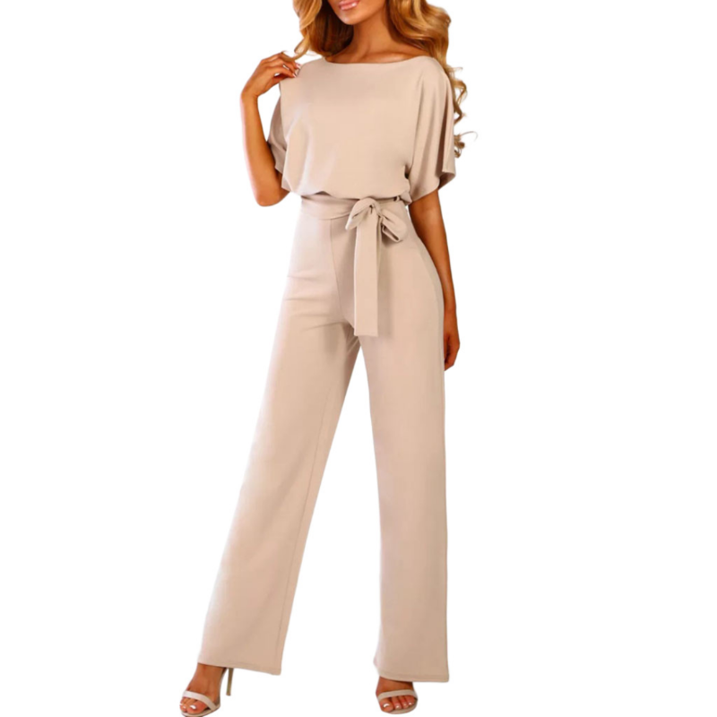 Gluschwein - Olivia - Kurzärmeliger Jumpsuit Beige